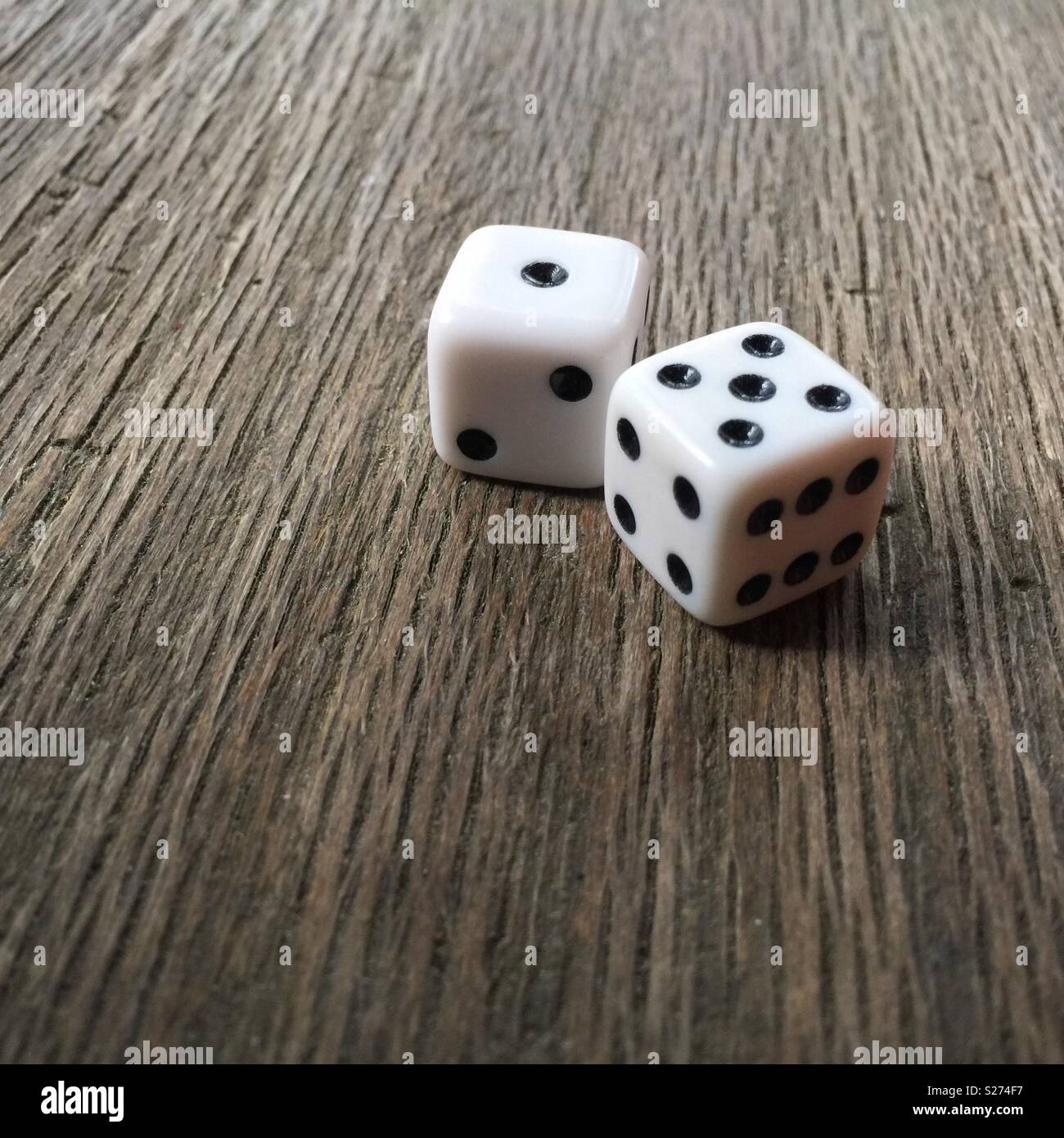 Dice, numbers one and five Stock Photo Alamy