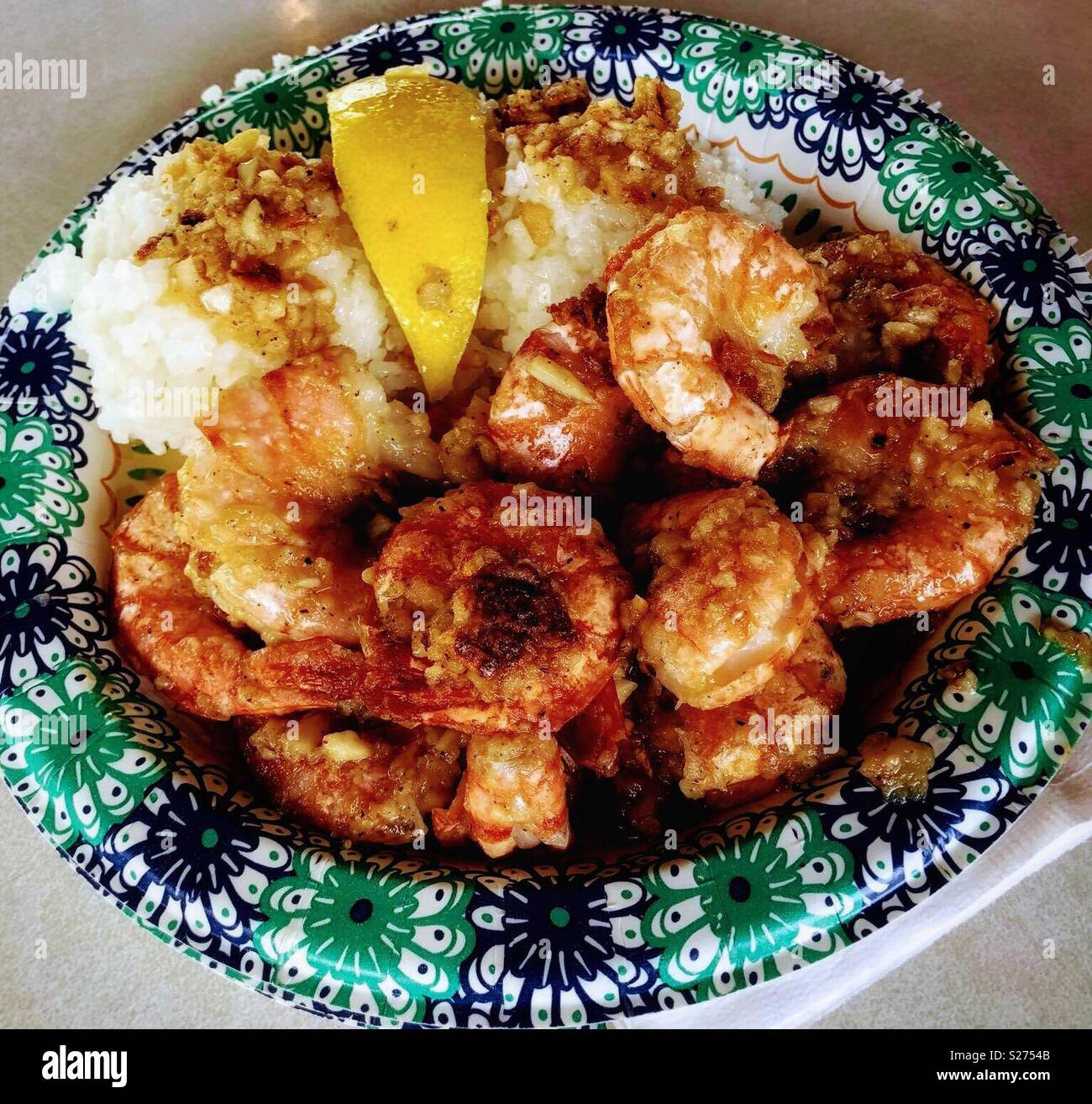 Garlic Shrimp Hawaiian Food Stock Photo Alamy