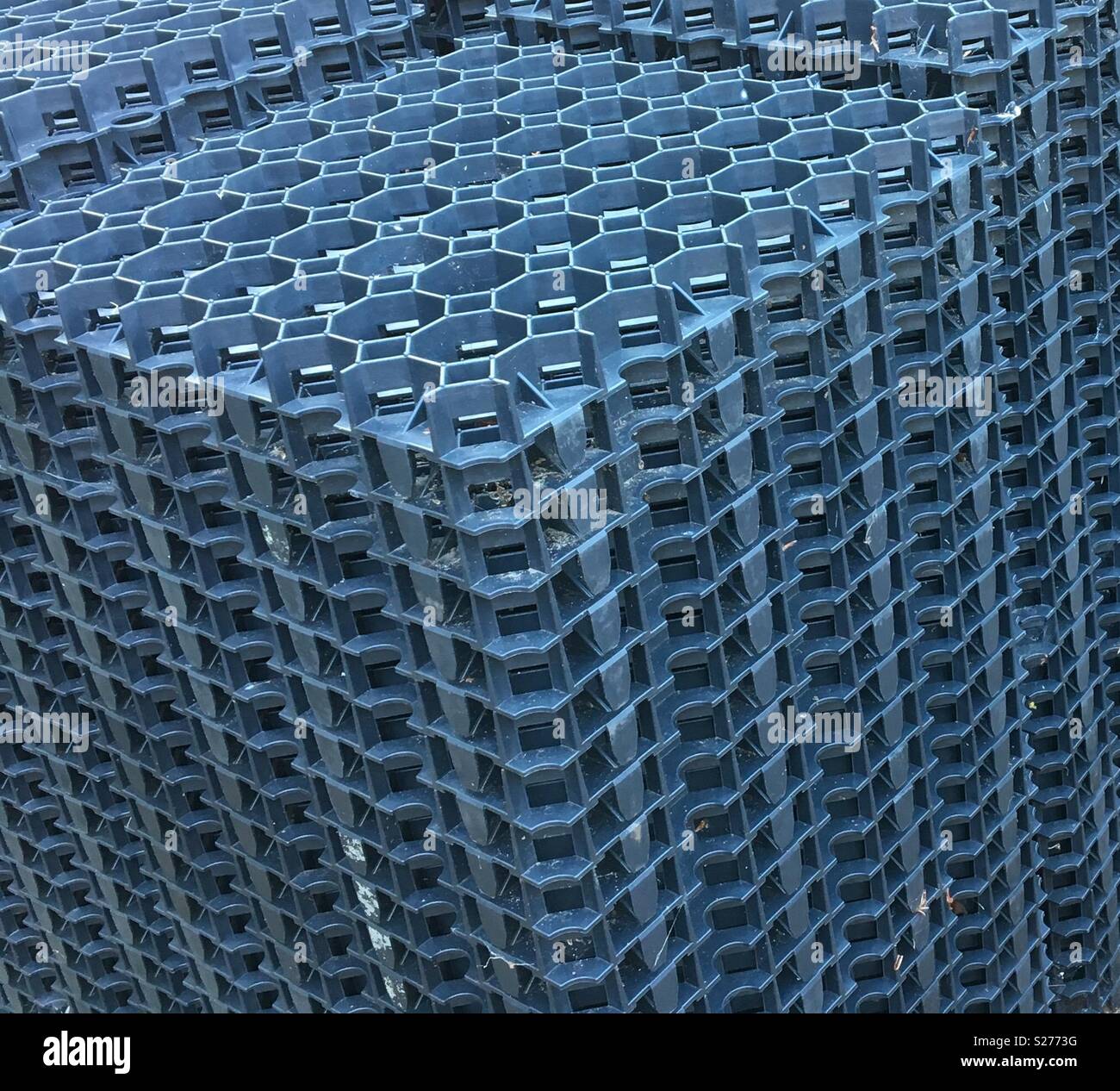Stack of plastic driveway grids Stock Photo Alamy
