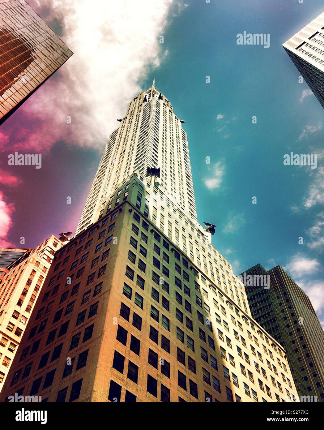 The Chrysler building, midtown Manhattan shot from below, NYC, USA - Smartphone Captured Stock Image