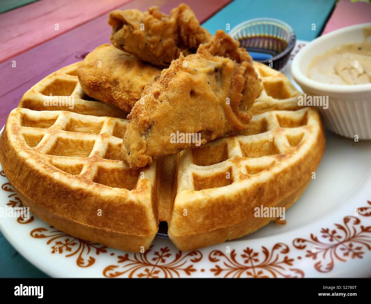 Chicken And Waffles High Resolution Stock Photography And Images Alamy