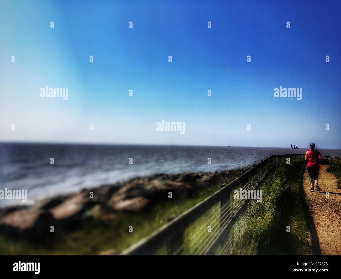 Coastal runner - Smartphone Captured Stock Image