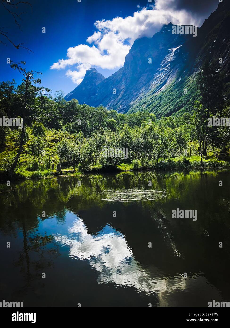 Small pond in the mountains, Norway - Smartphone Captured Stock Image