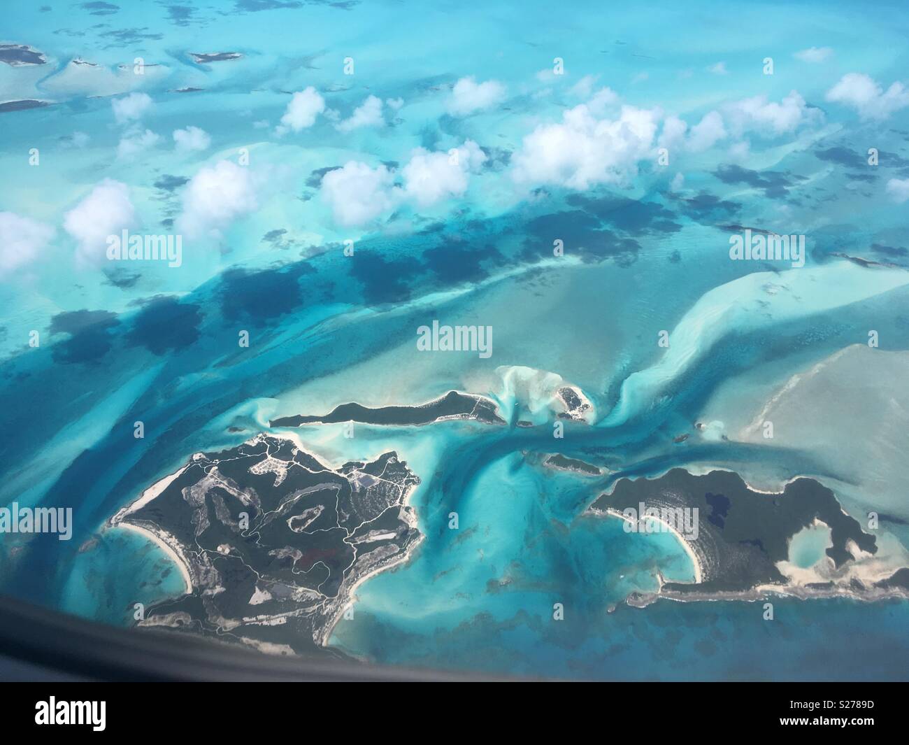 Exuma Bahamas view from the sky Stock Photo