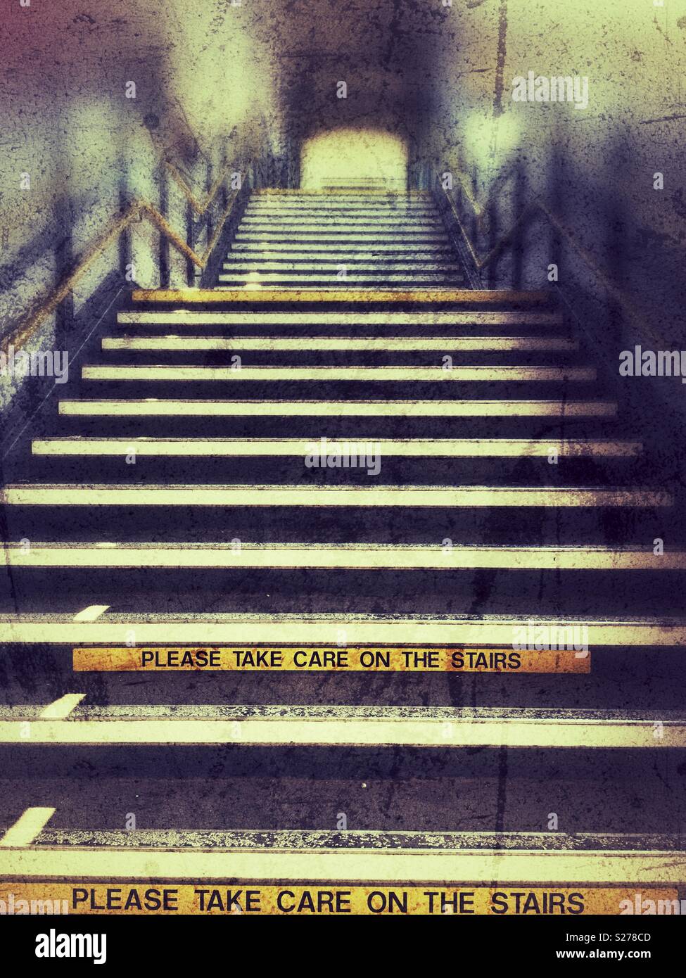 Stairs at railway station Stock Photo Alamy