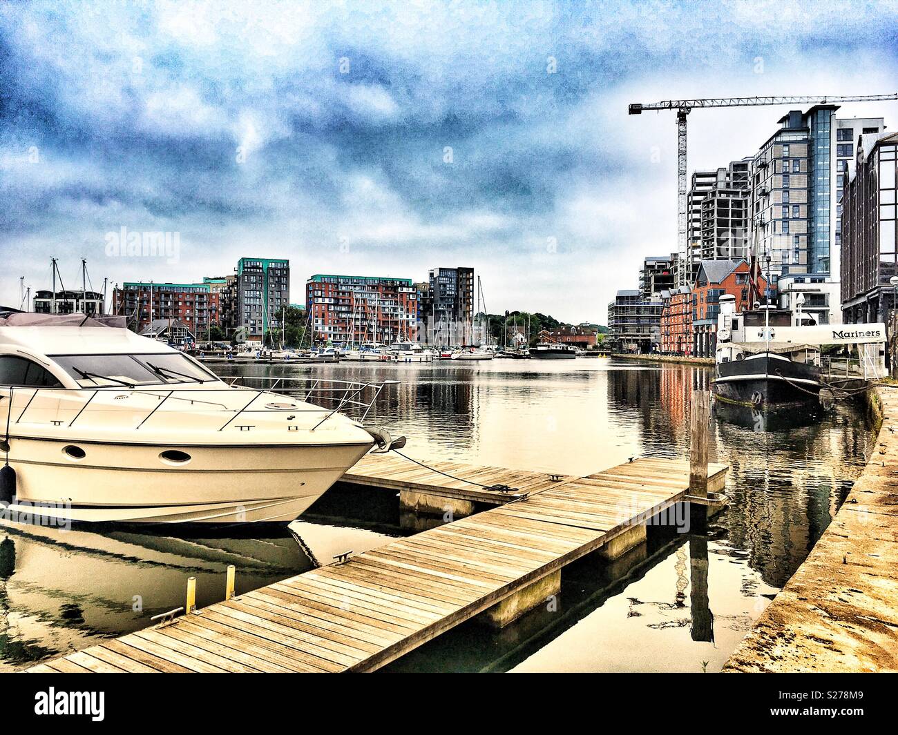 Ipswich waterfront Suffolk England - Smartphone Captured Stock Image