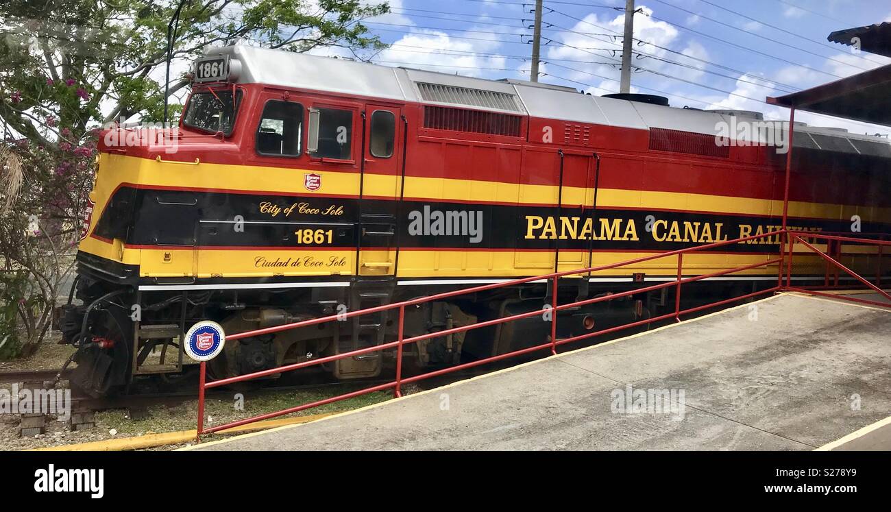Panama Canal railway Stock Photo