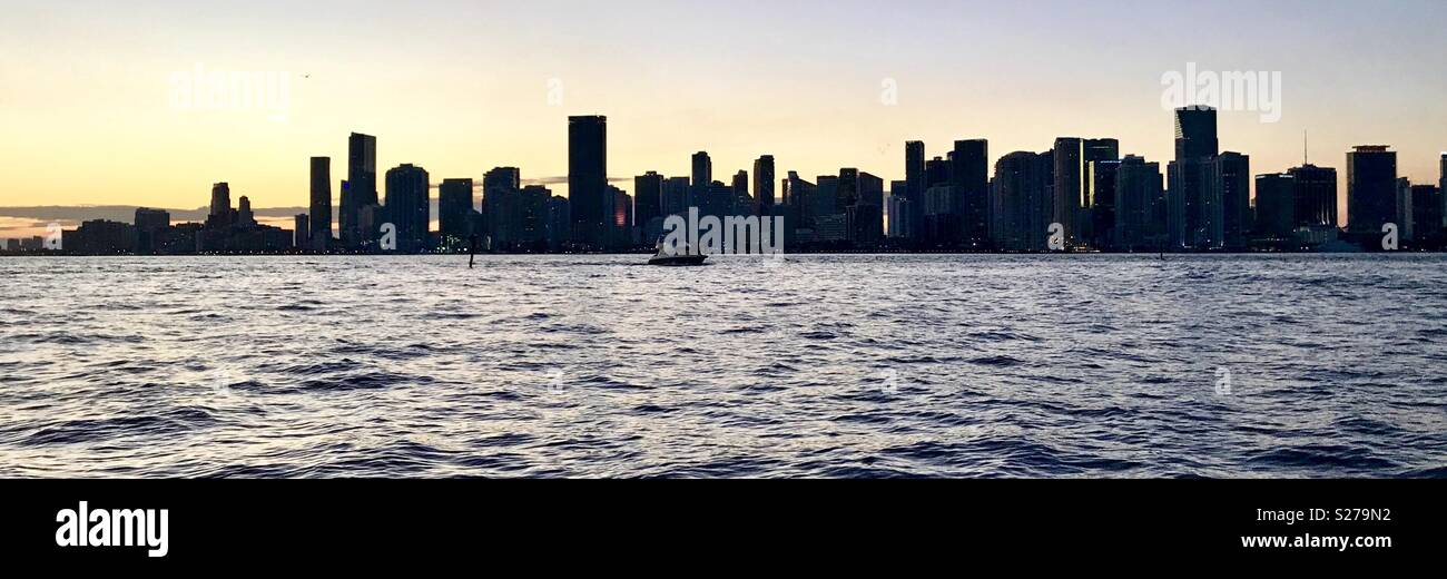Miami sunset skyline - Smartphone Captured Stock Image