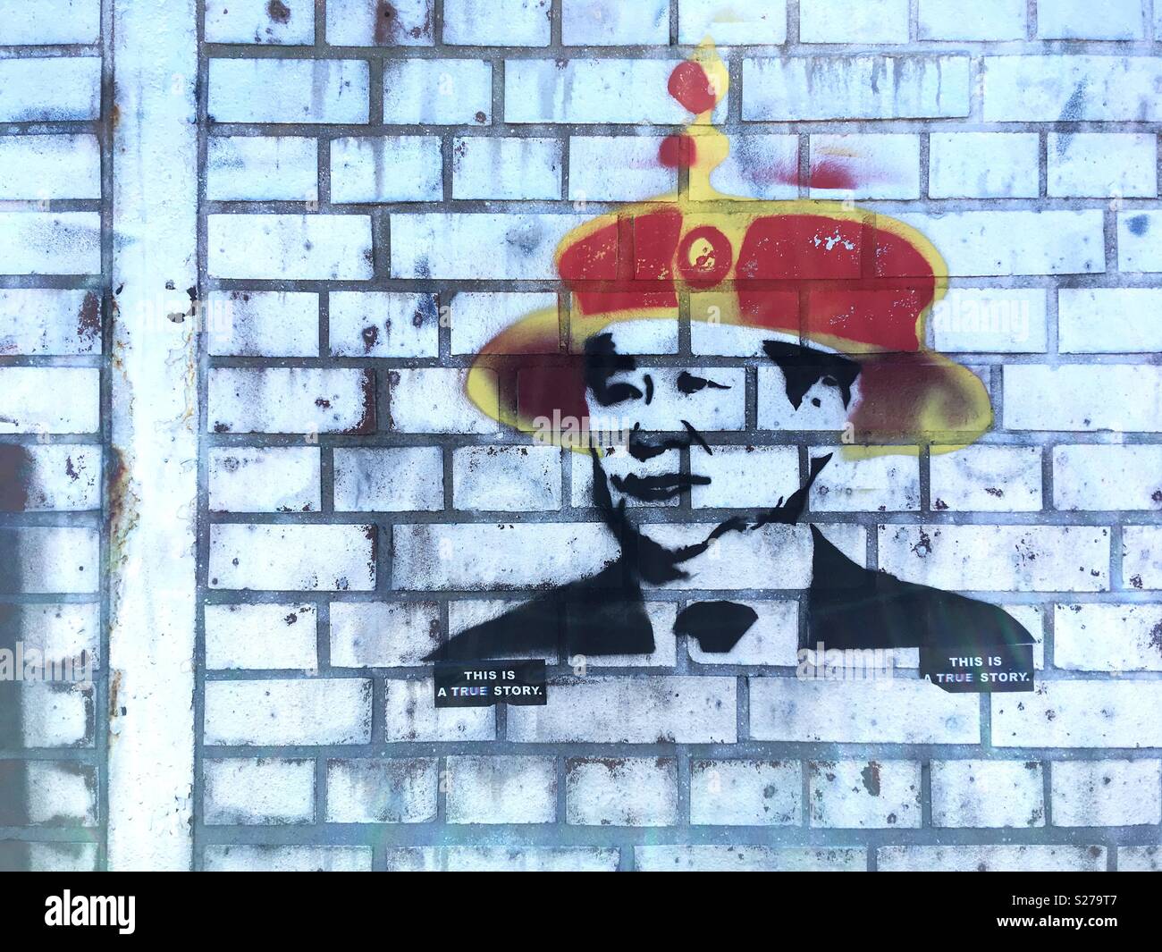 Stencil of queen elizabeth II. - Smartphone Captured Stock Image