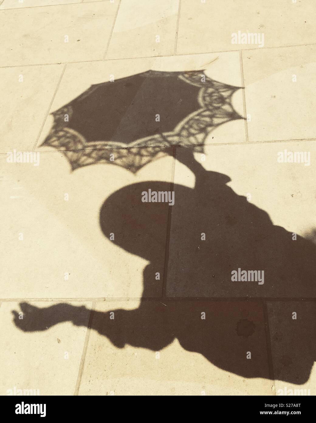 Parasol shadow Stock Photo