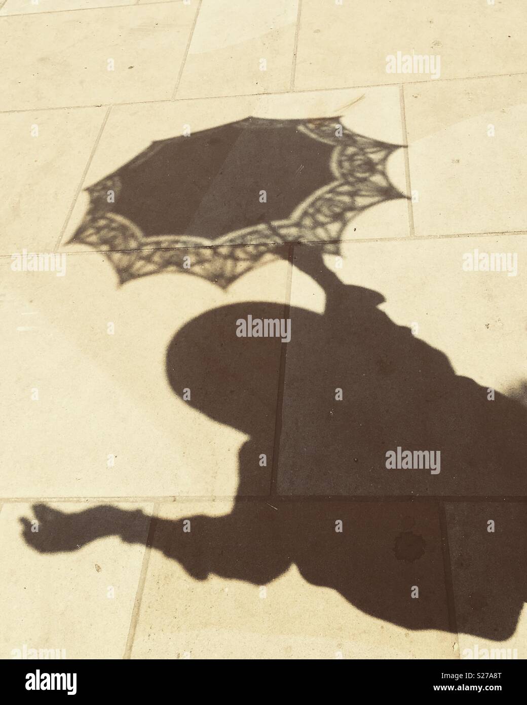 Parasol shadow - Smartphone Captured Stock Image