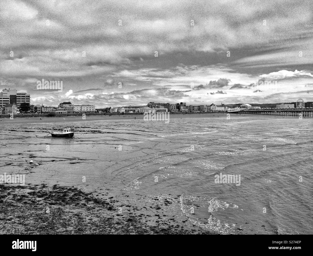 Low tide north beach Black and White Stock Photos Images Alamy