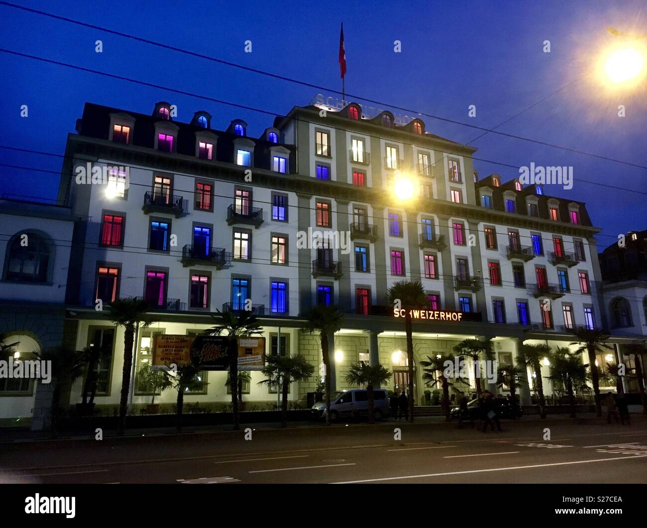 Hotel schweizerhof. Lucerne. Stock Photo