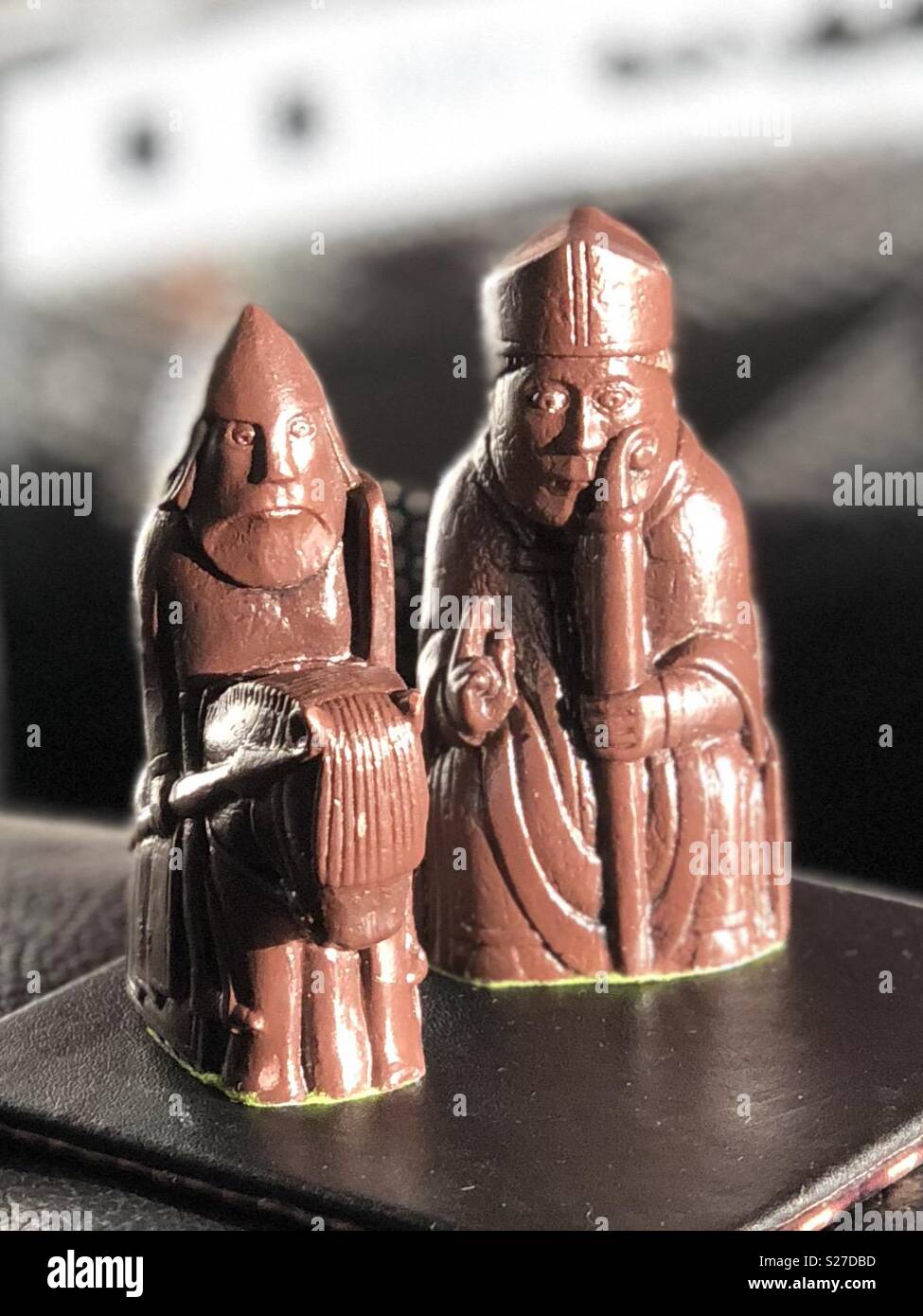 Lewis Chessmen Knight and Bishop - Smartphone Captured Stock Image