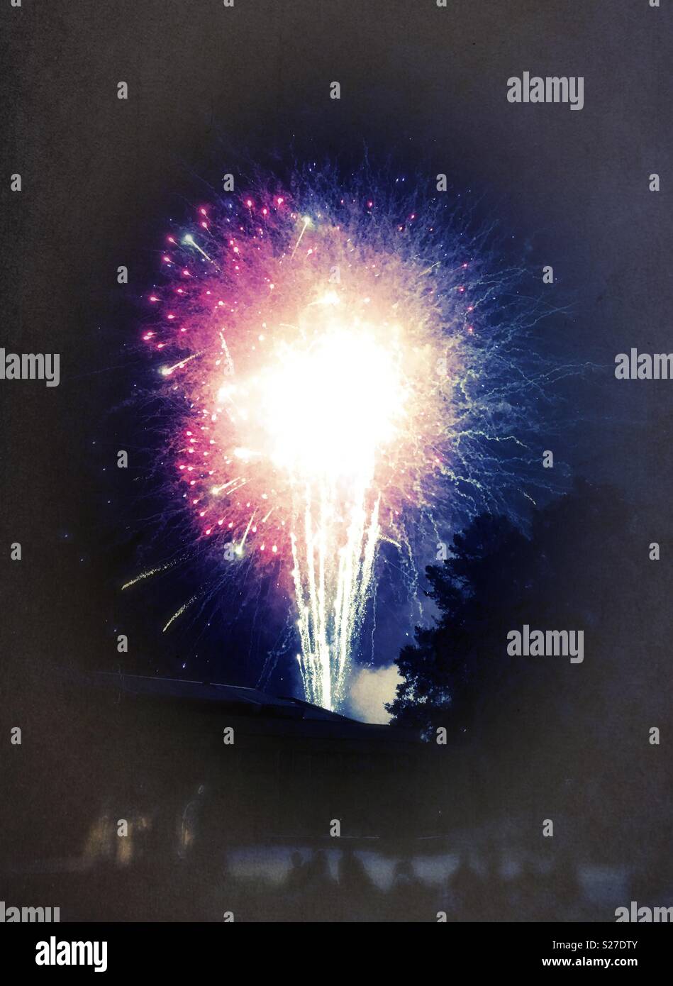 Fireworks during a July 3rd celebration. Stock Photo