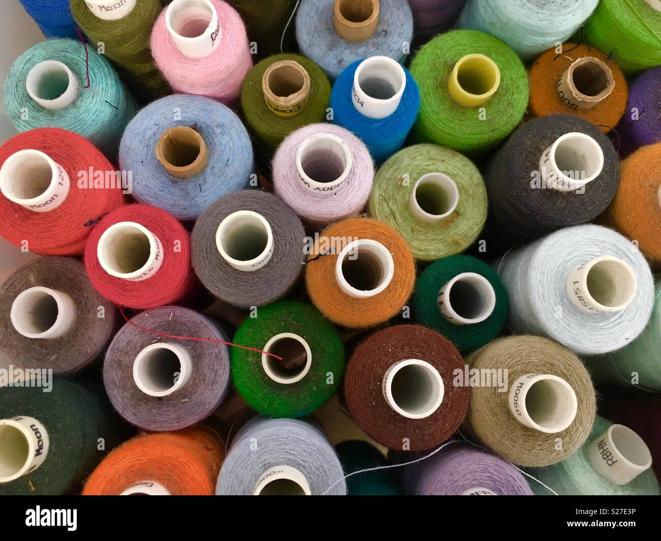 Cotton reels Stock Photo