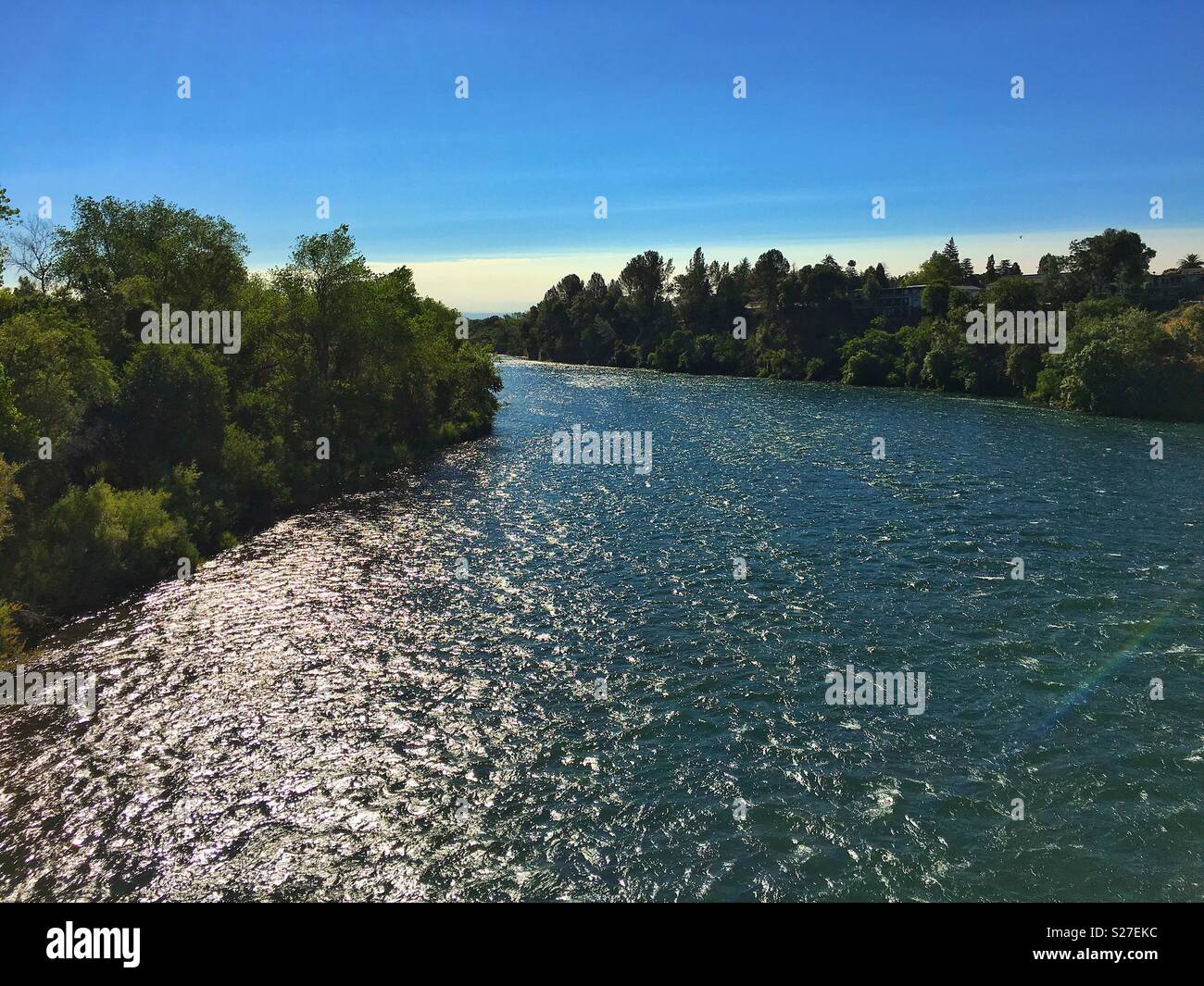 Sacramento River in Redding California Stock Photo