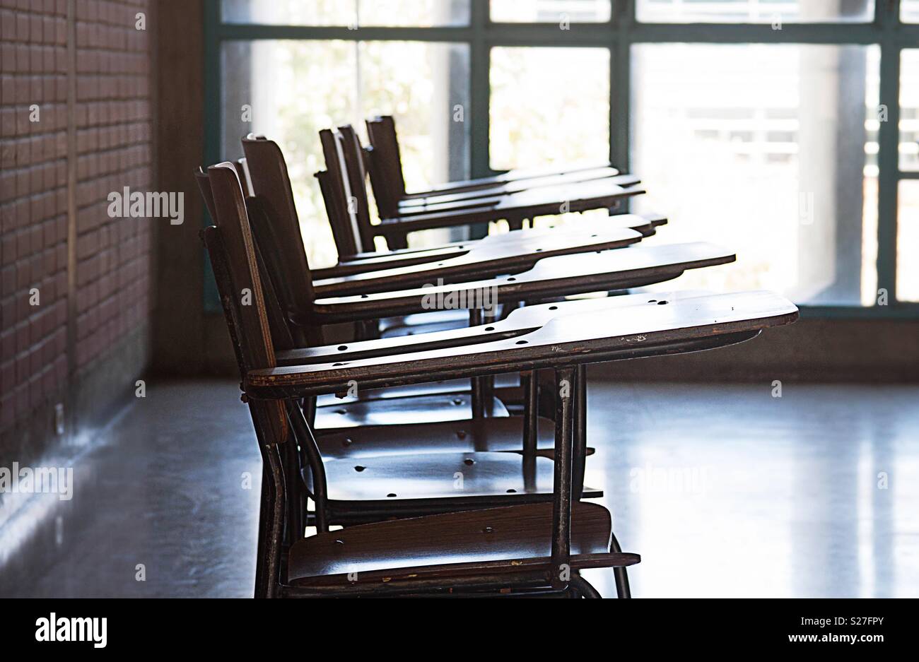 Empty classroom chairs - Smartphone Captured Stock Image