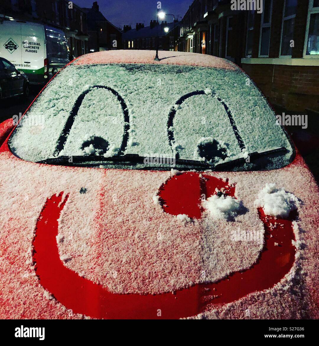Happy Smiling red car Stock Photo - Alamy