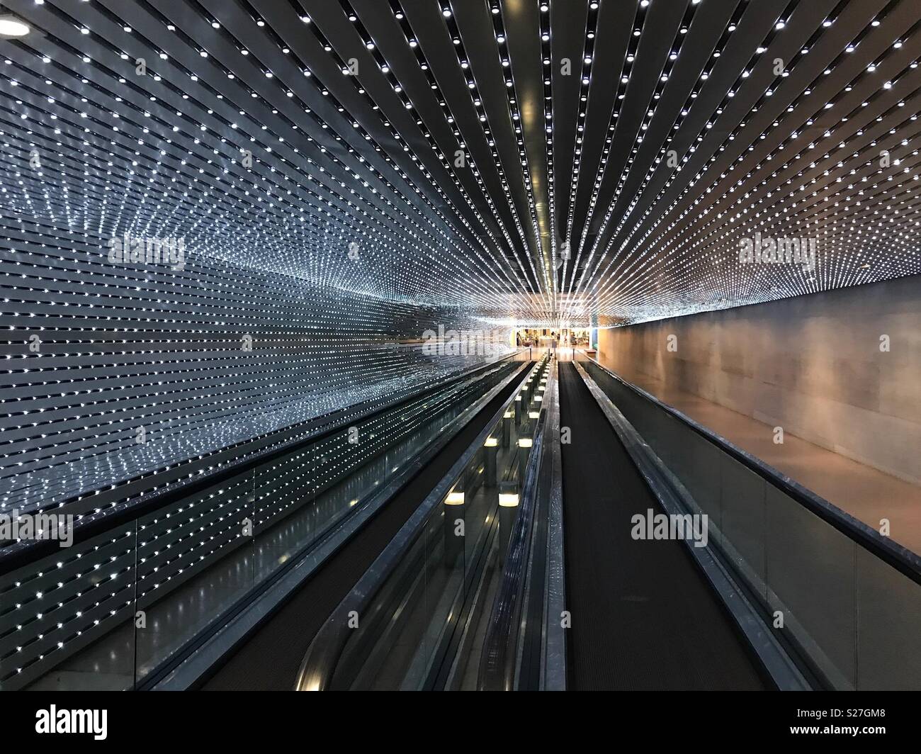 Underground passage in National Gallery of Art, Washington DC Stock Photo