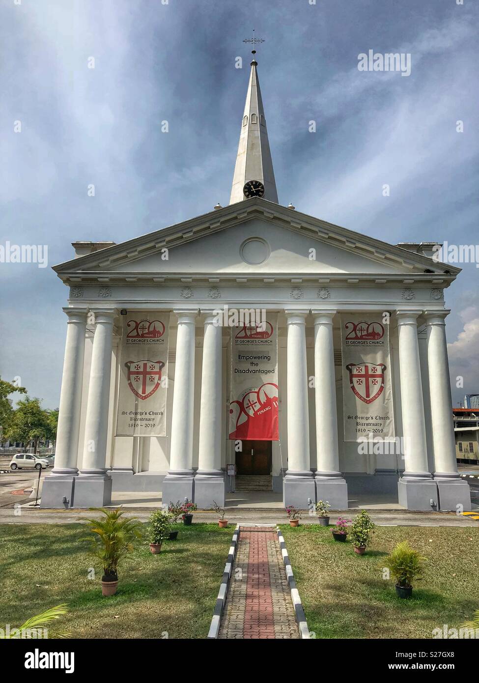 Church of St. George the Martyr, the oldest Anglican Church in Southeast Asia, Penang, Malaysia. - Smartphone Captured Stock Image