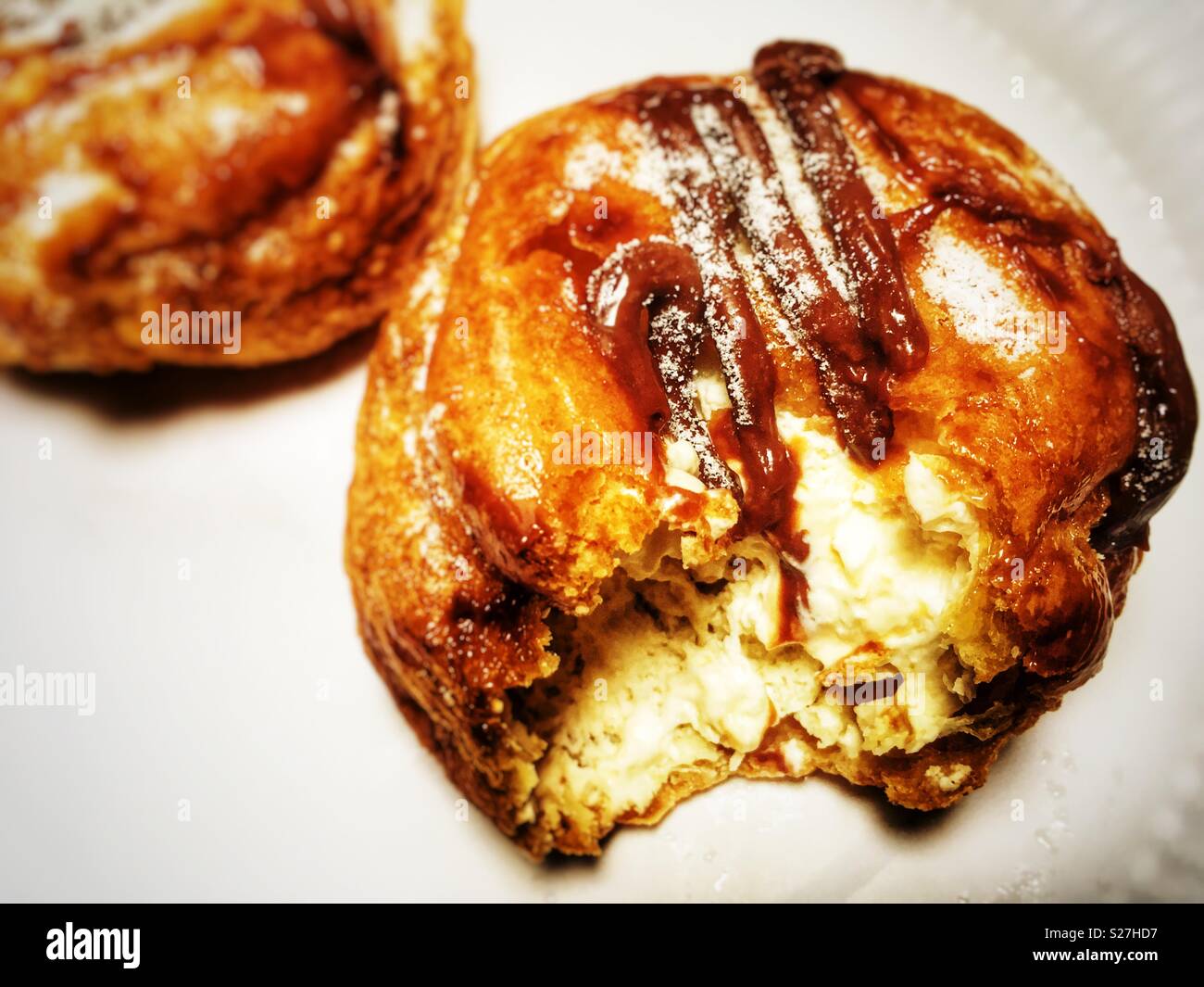 Belgian chocolate choux buns - Smartphone Captured Stock Image
