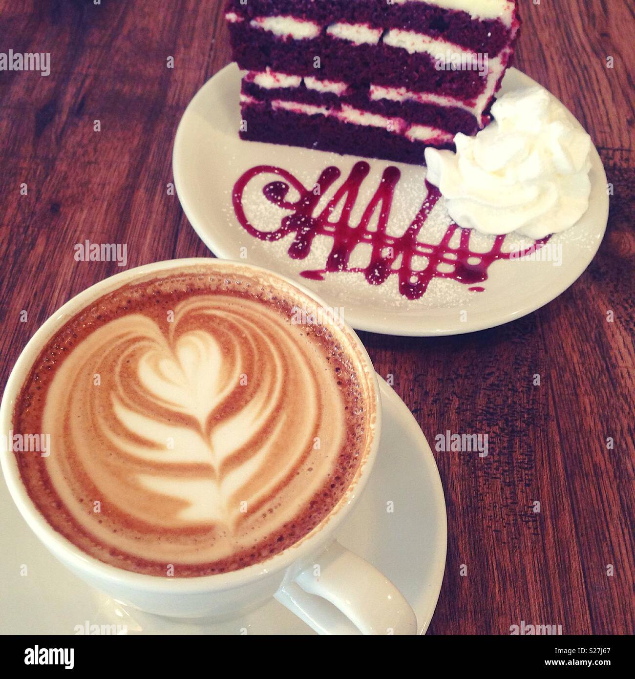 Coffee and cake - Smartphone Captured Stock Image
