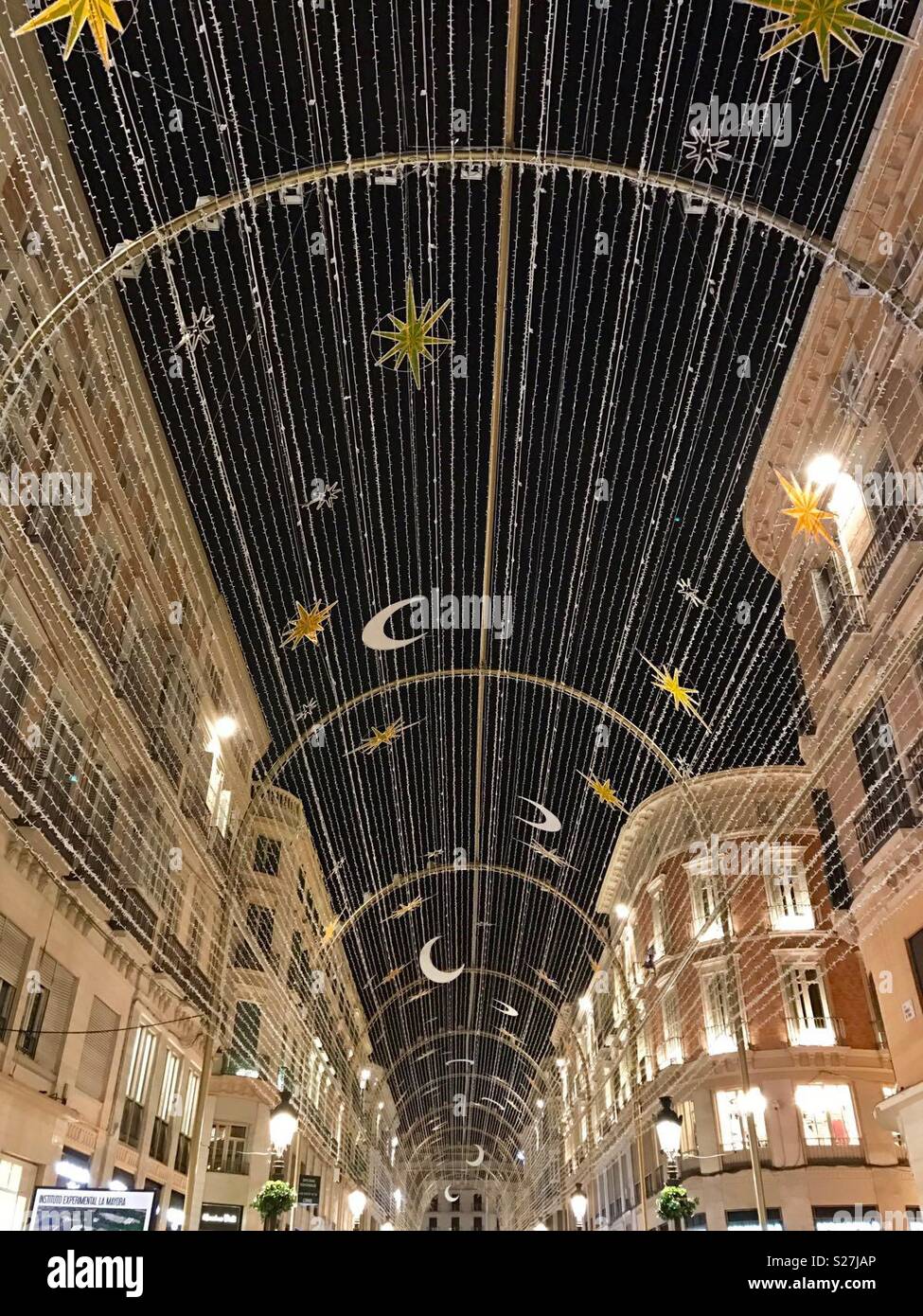 Malaga Christmas lights Stock Photo Alamy