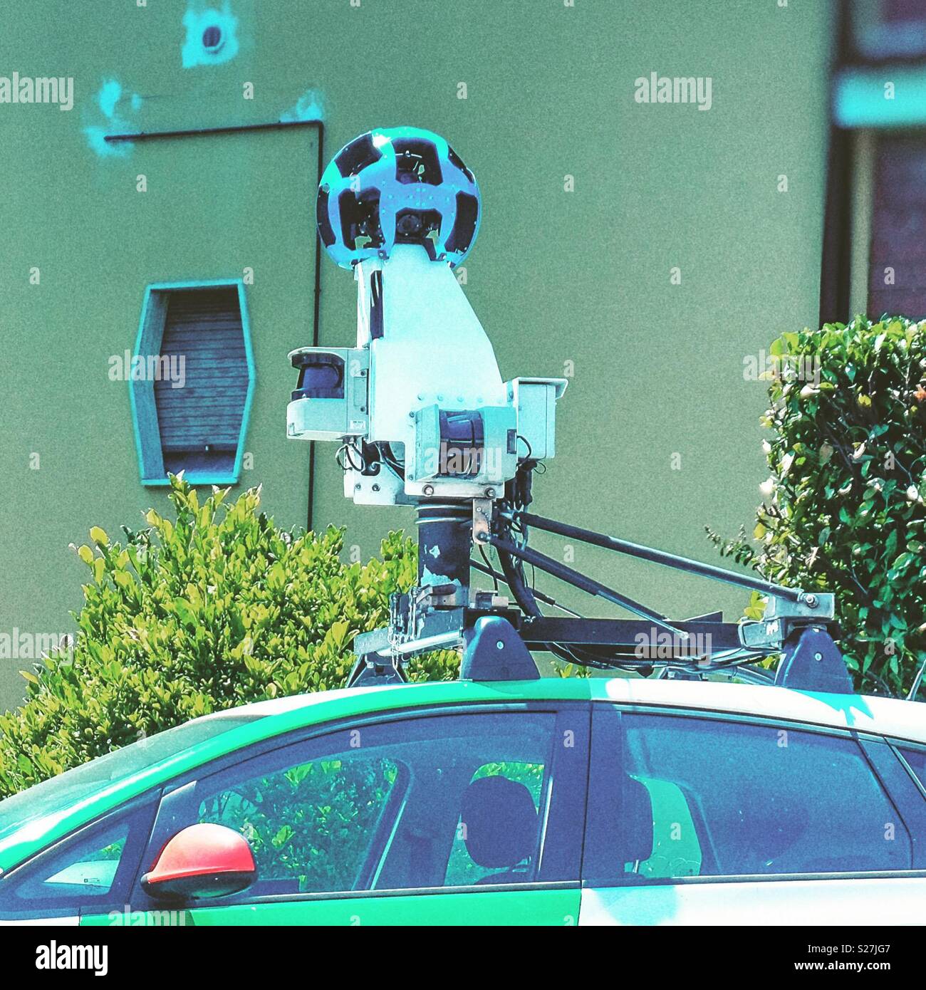 Google camera in street view car mapping device Stock Photo