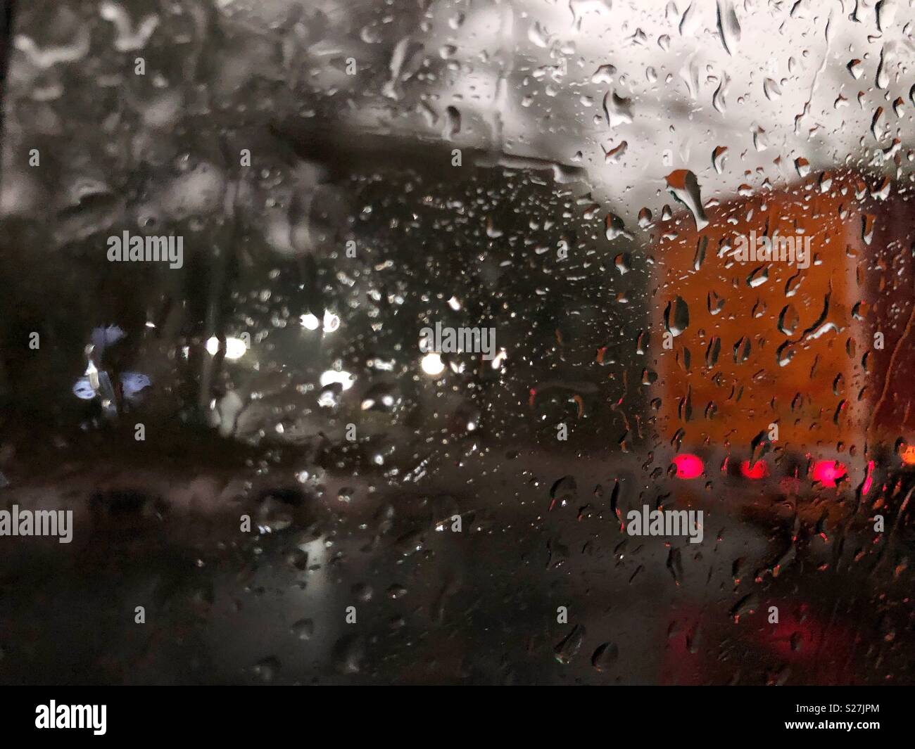 Rain drops on car window glass. Rain droplets Stock Photo Alamy