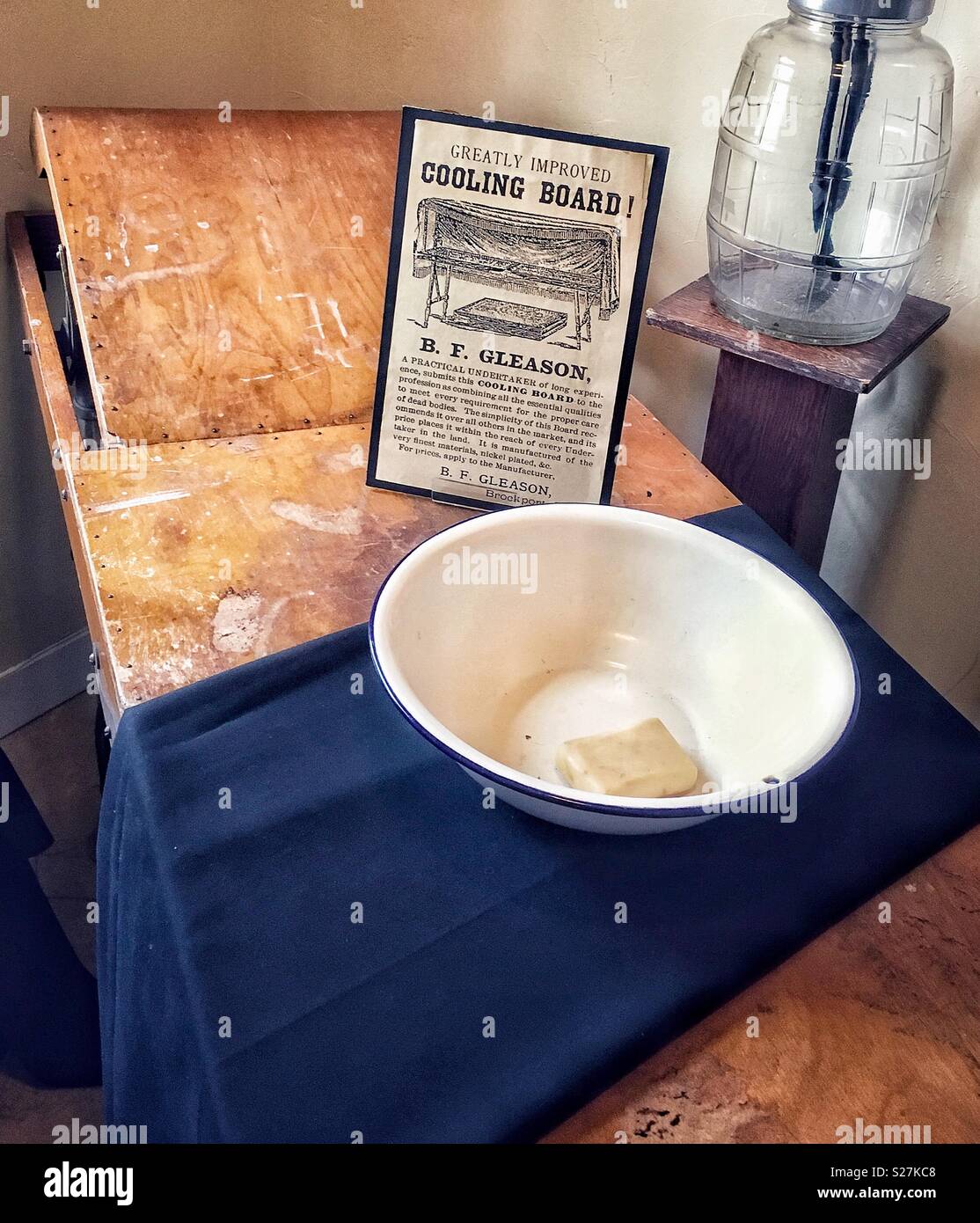 Antique cooling board with embalming machine - Smartphone Captured Stock Image