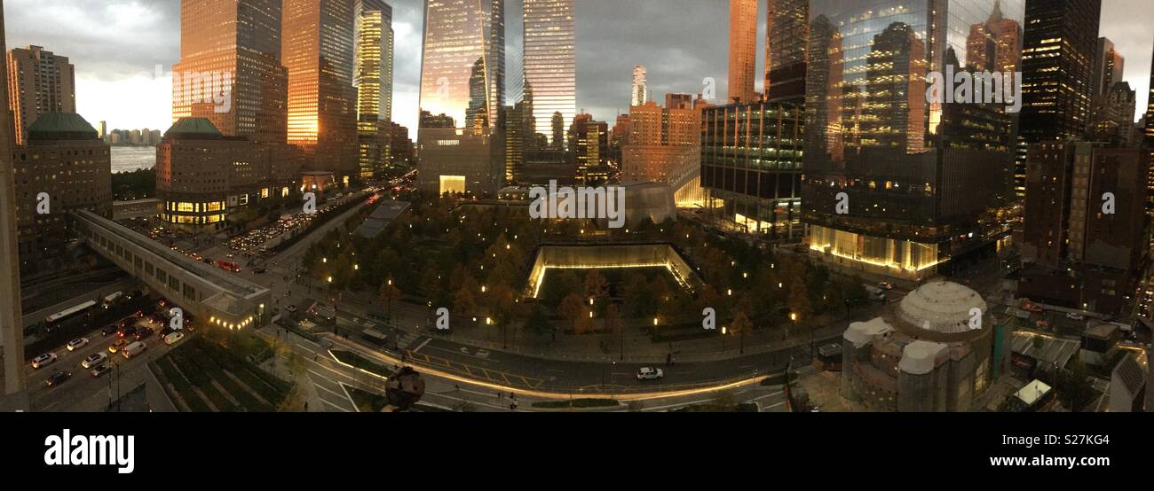 New York, World Trade Centre Memorial Park - Smartphone Captured Stock Image