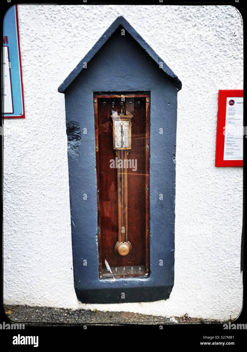 Outdoor Barometer in Ullapool, Scottish Highlands - Smartphone Captured Stock Image