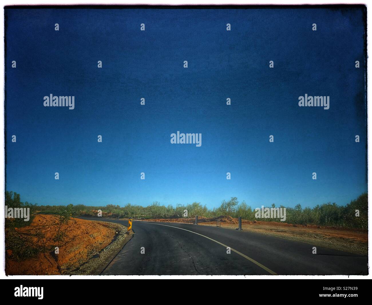 Bend in the road. - Smartphone Captured Stock Image