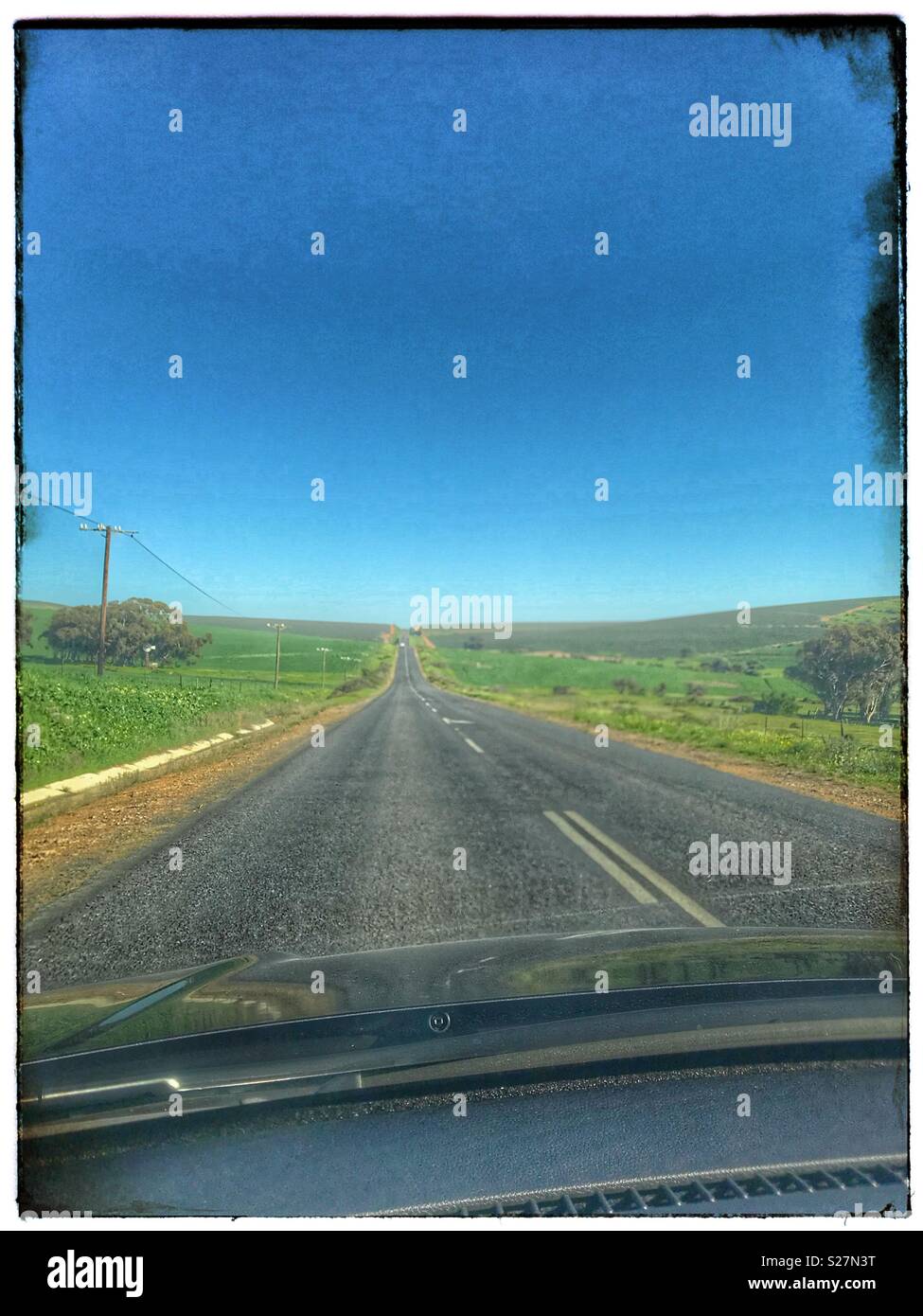 Traveling through the Swartland in the Western Cape Province of South Africa. - Smartphone Captured Stock Image