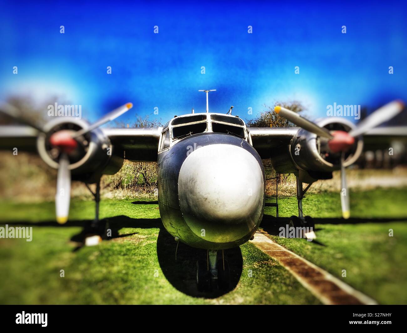 Hunting Percival T.1 aircraft, Norfolk and Suffolk aviation museum, Flixton, Suffolk, England. - Smartphone Captured Stock Image