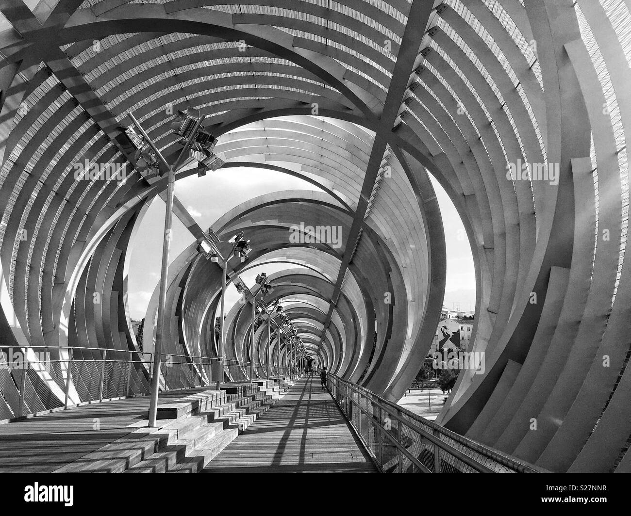 Steel bridge Arganzuela in Madrid, Spain - Smartphone Captured Stock Image