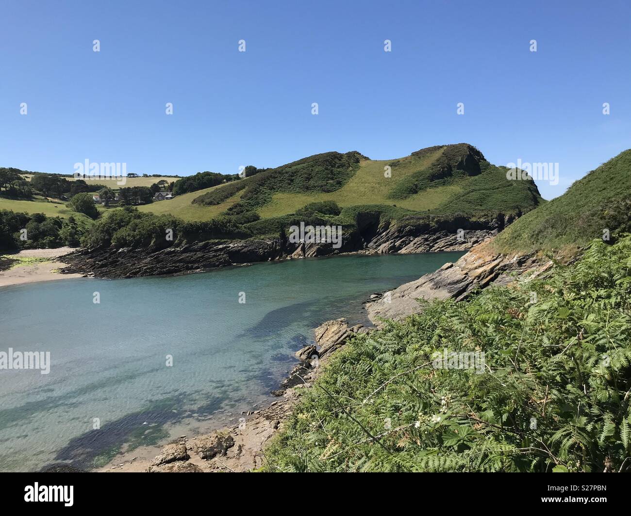 Watermouth Bay, Devon. Widmouth Head is behind it and Sexton’s Burrow ...