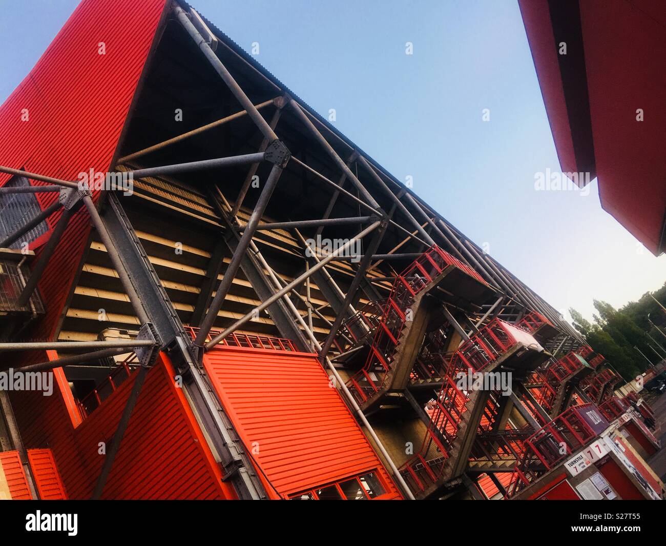 Back of the West Stand at The Valley, home of Charlton Athletic Football Club, London, in Spring. Stock Photo