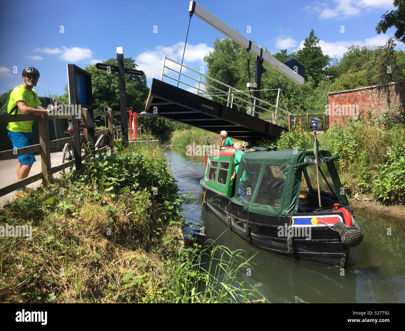 One of only two narrowboats on the Stroudwater navigation, an 8-mile stretch of isolated canal under restoration and to be rejoined to rest of network within a few years. - Smartphone Captured Stock Image