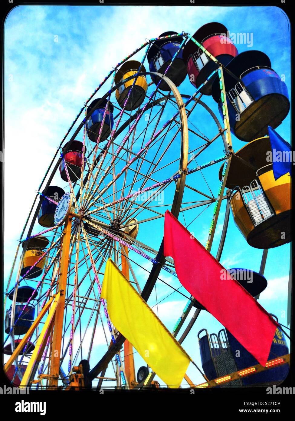 Ferris wheel amusement park ride - Smartphone Captured Stock Image