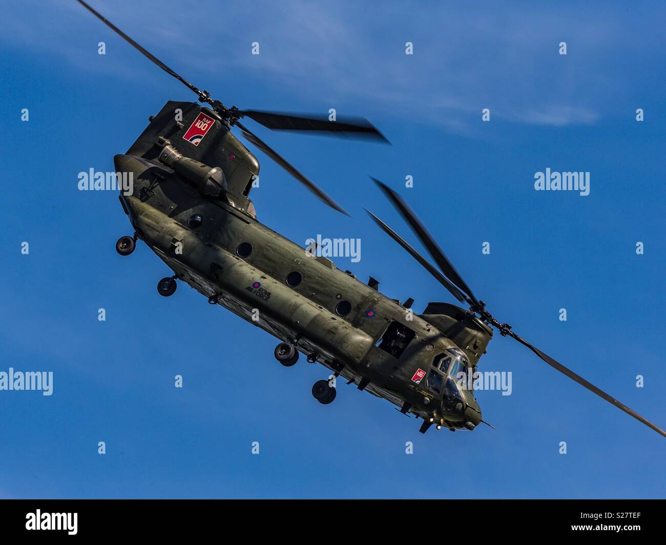 Royal Air Force Chinook displays at RAF Cosford Airshow 2018. Stock Photo