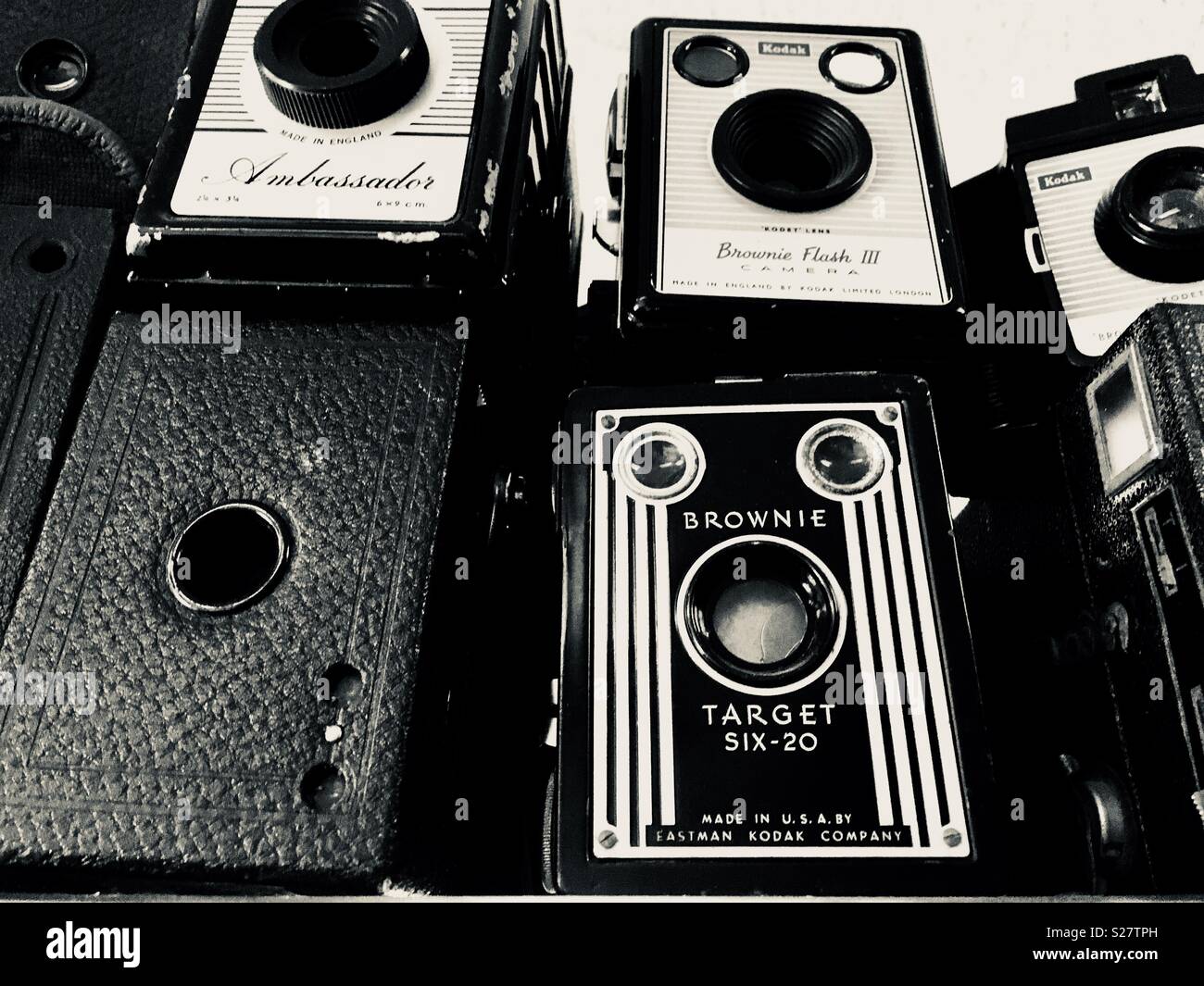 Vintage Box Brownie cameras - Smartphone Captured Stock Image