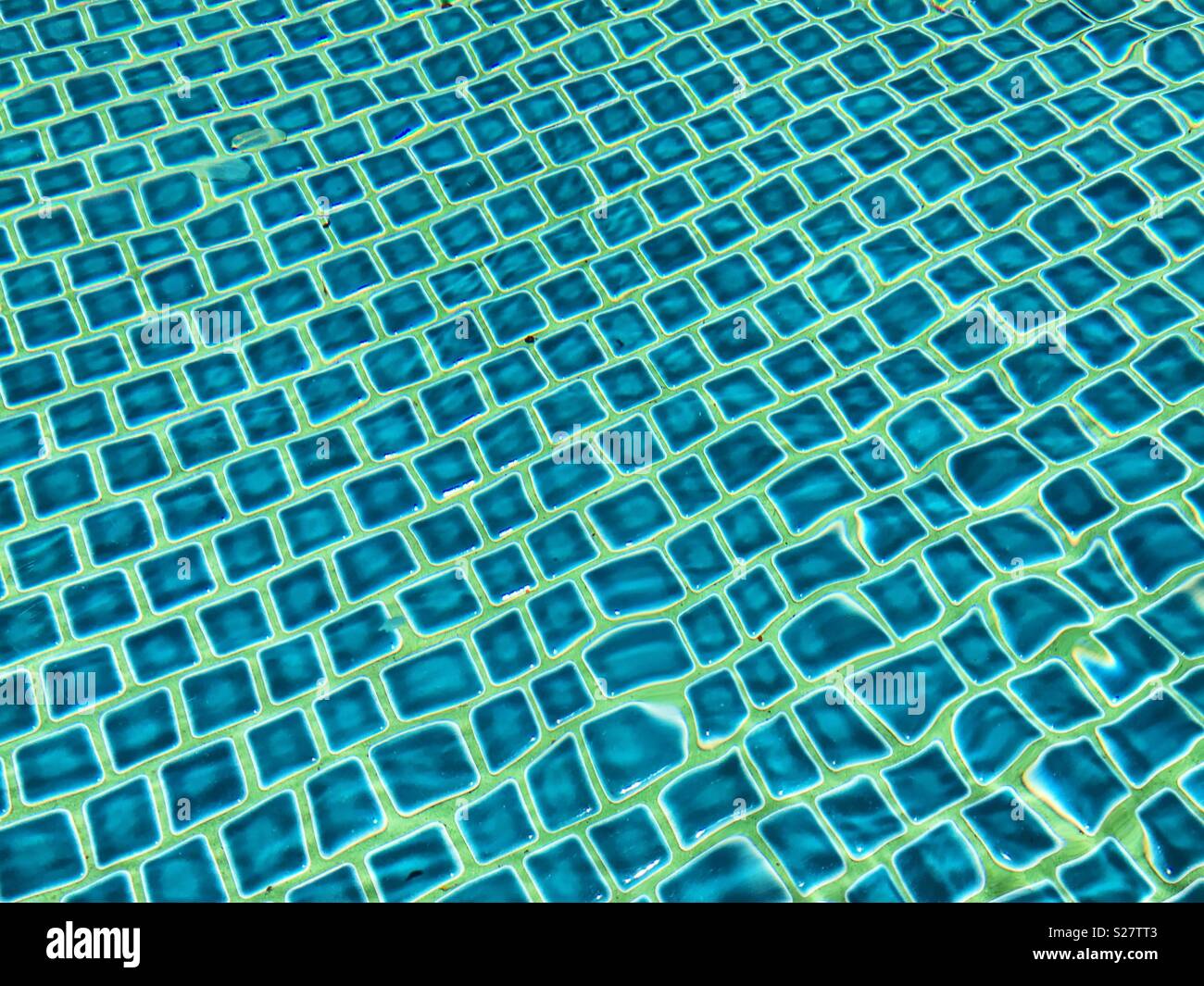Mosaic tiles under water. - Smartphone Captured Stock Image
