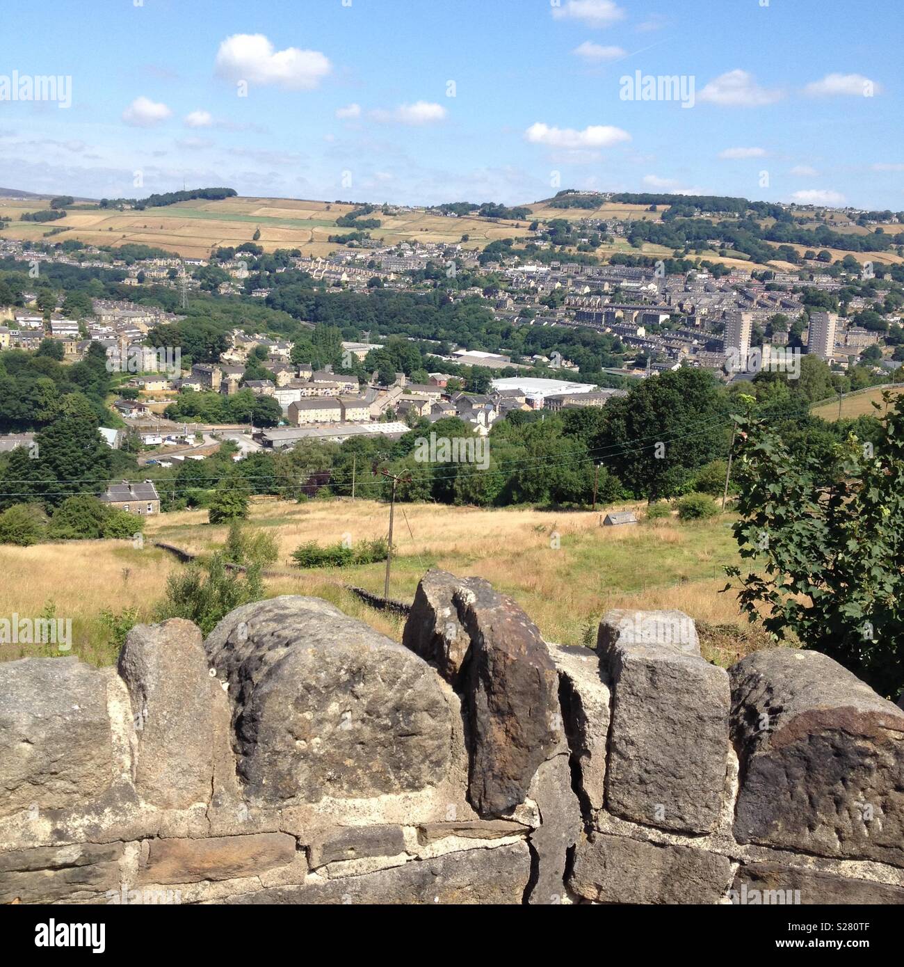 View of Sowerby Bridge  from the Hobbit - Smartphone Captured Stock Image