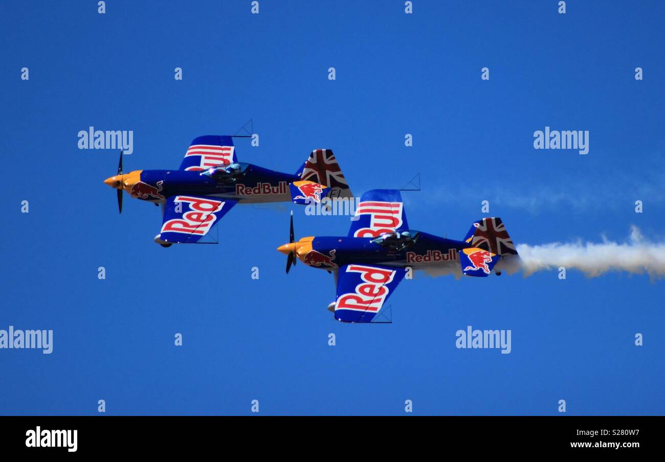 The red bull matadors at the 2018 Southport airshow Stock Photo