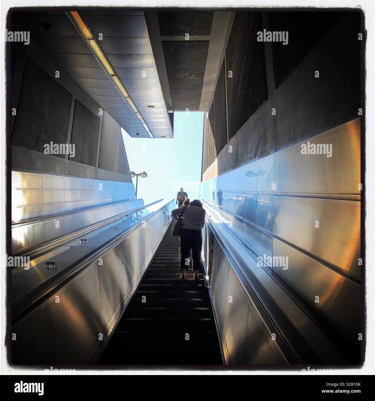 Escalators at Athens Metro - Smartphone Captured Stock Image