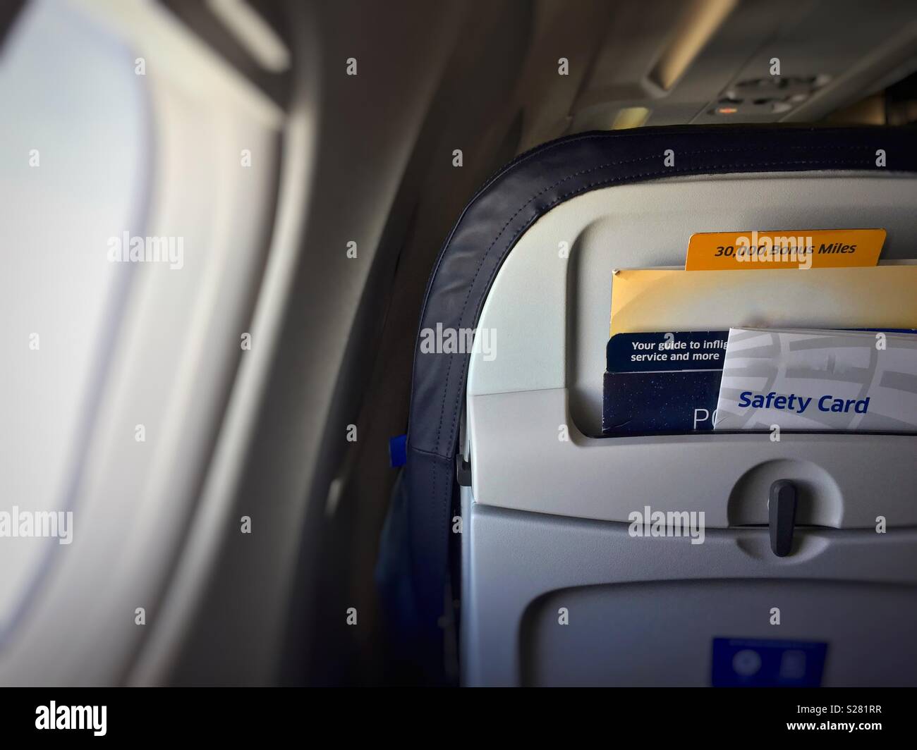 Interior of an airplane cabin - Smartphone Captured Stock Image