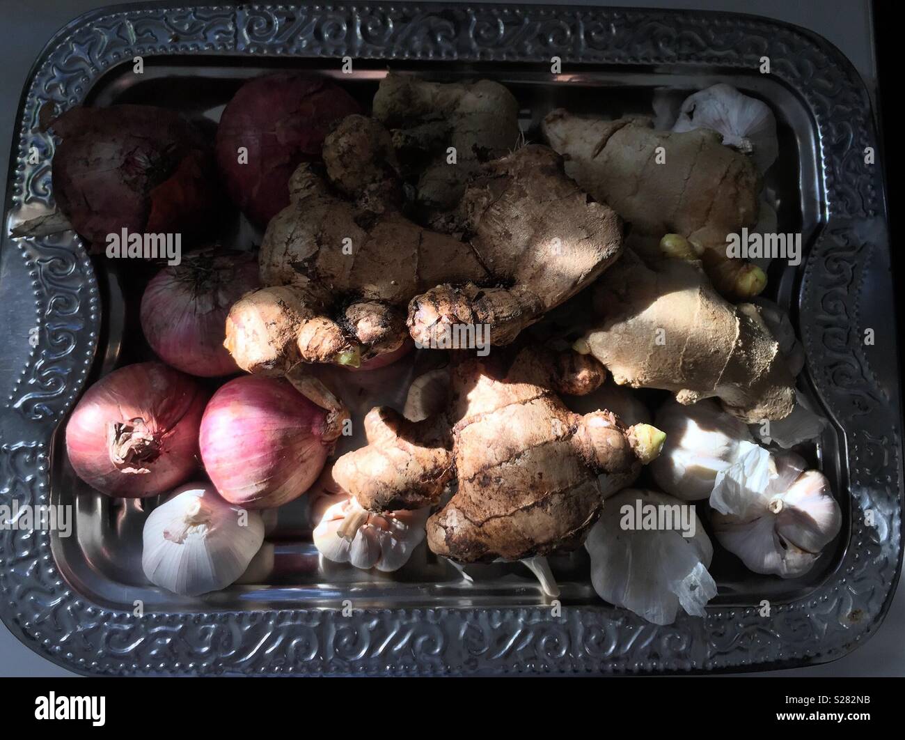 A tray of spices. - Smartphone Captured Stock Image A tray of spices. - Smartphone Captured Stock Image