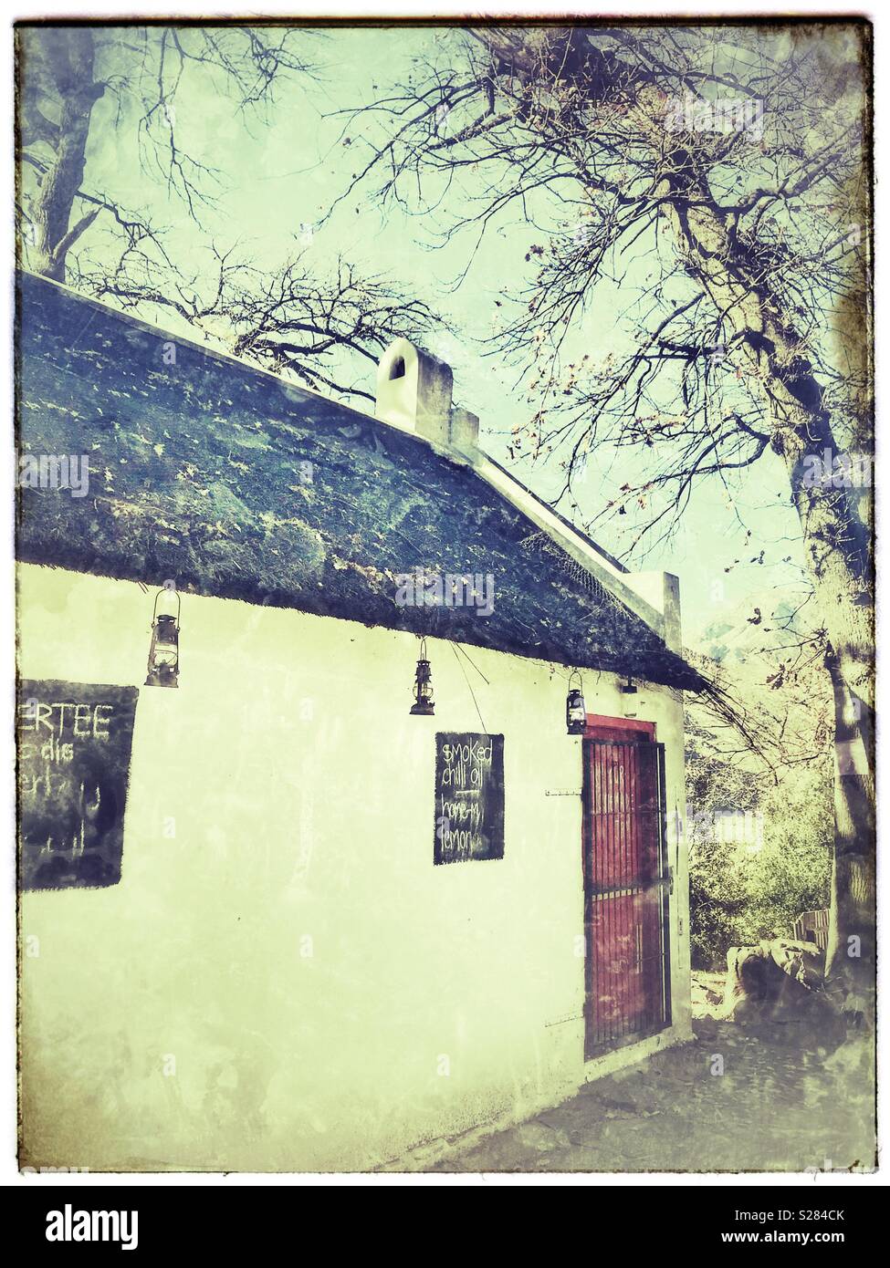 Tolhuis Bistro is situated in the Michell’s Pass between Tulbagh and Ceres in the Western Cape Province of South Africa. - Smartphone Captured Stock Image